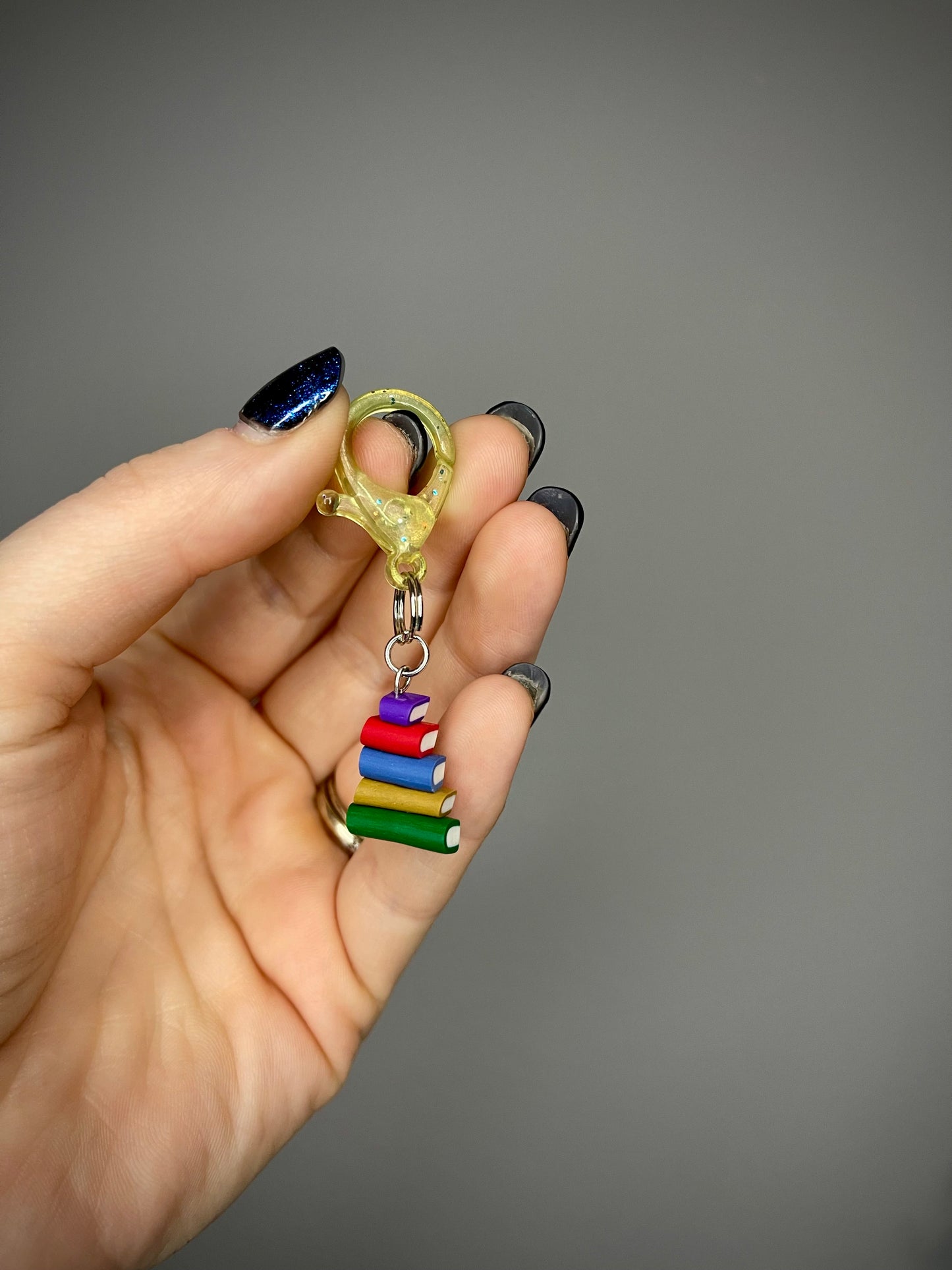 Stack of books stitch marker