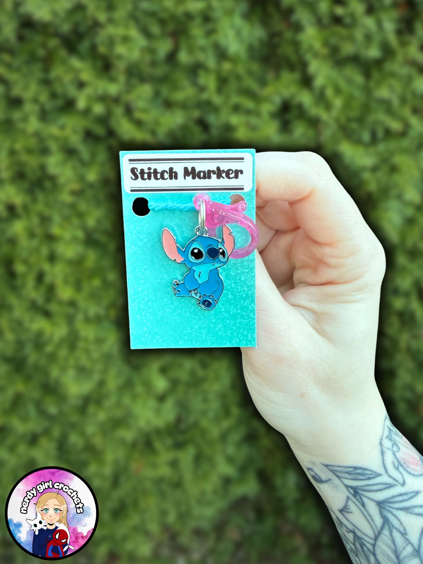 Blue Alien Stitch Markers