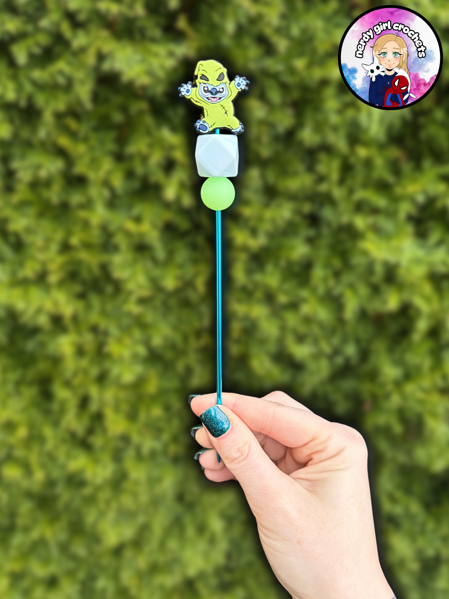 Blue Alien in Costume Sewing Stick