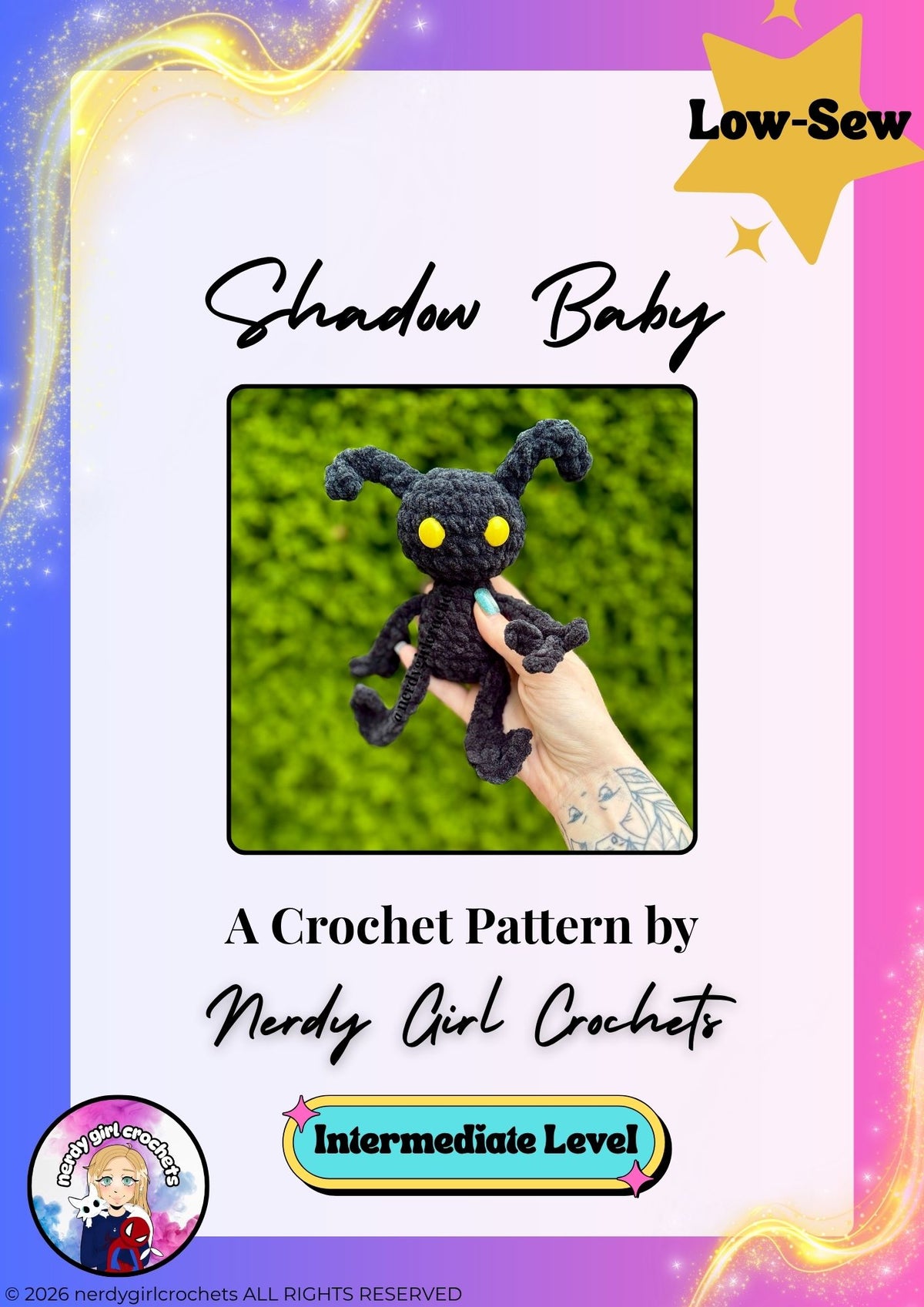 Shadow Baby Crochet Pattern designed by Nerdy Girl Crochets