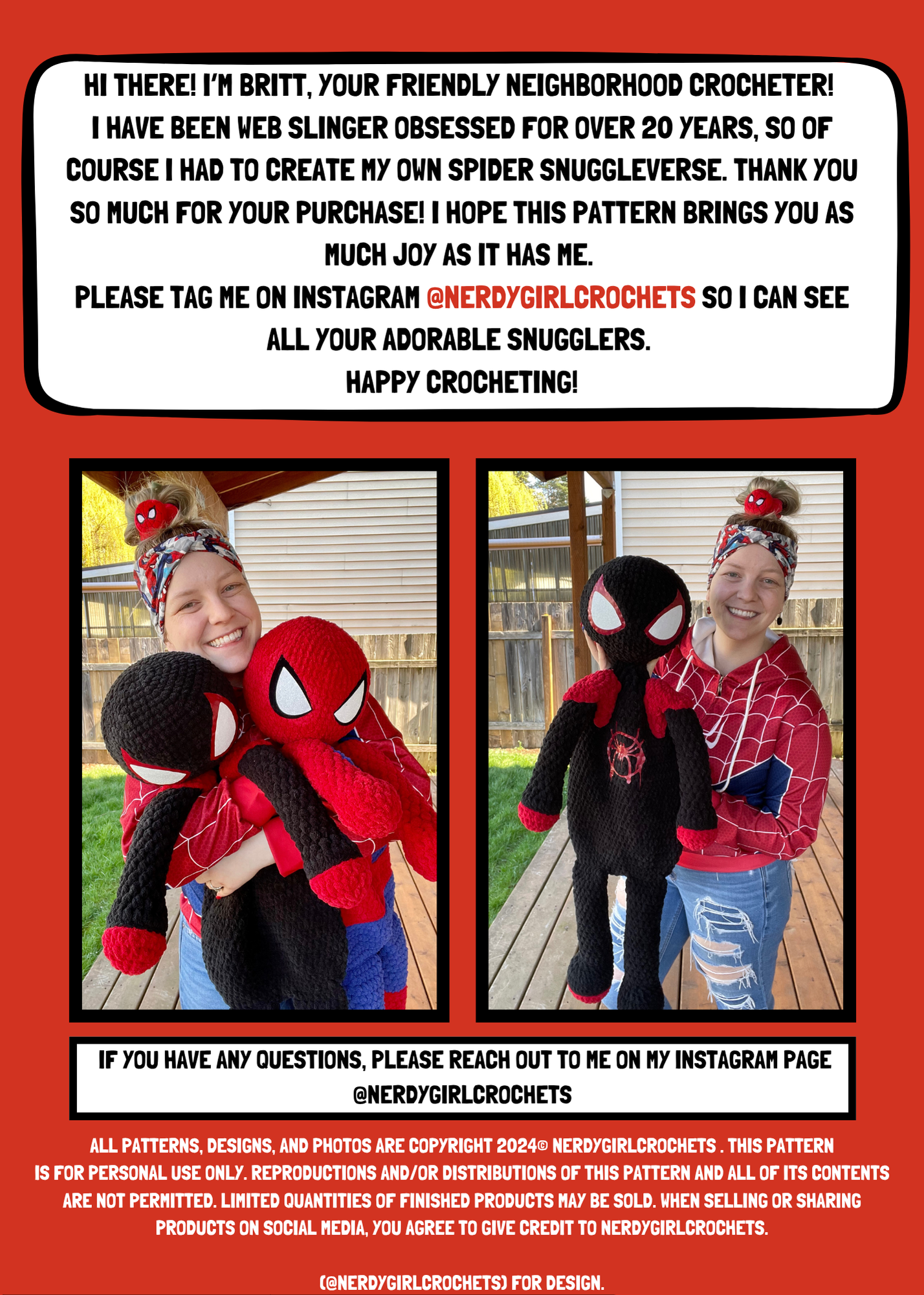 Black Suit Web Slinger Hugger Snuggler Crochet Pattern
