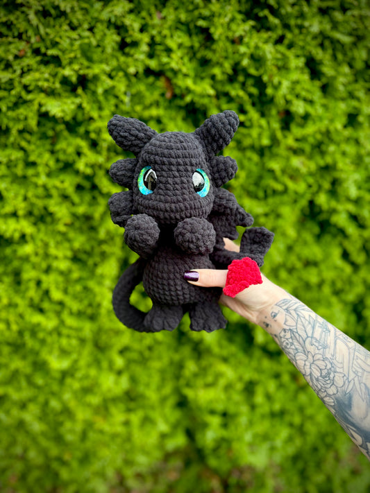Toothless Dragon Crocheted Plushie