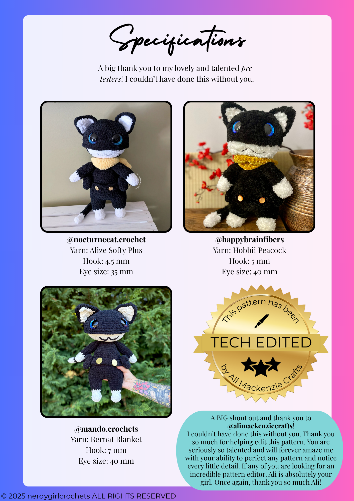 Zorro the Bandit Kitty Crochet Pattern