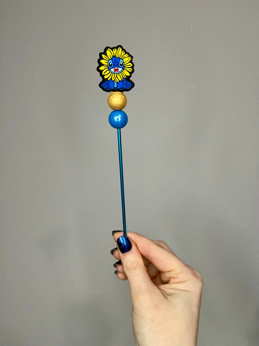 Blue Alien Sunflower Sewing Stick