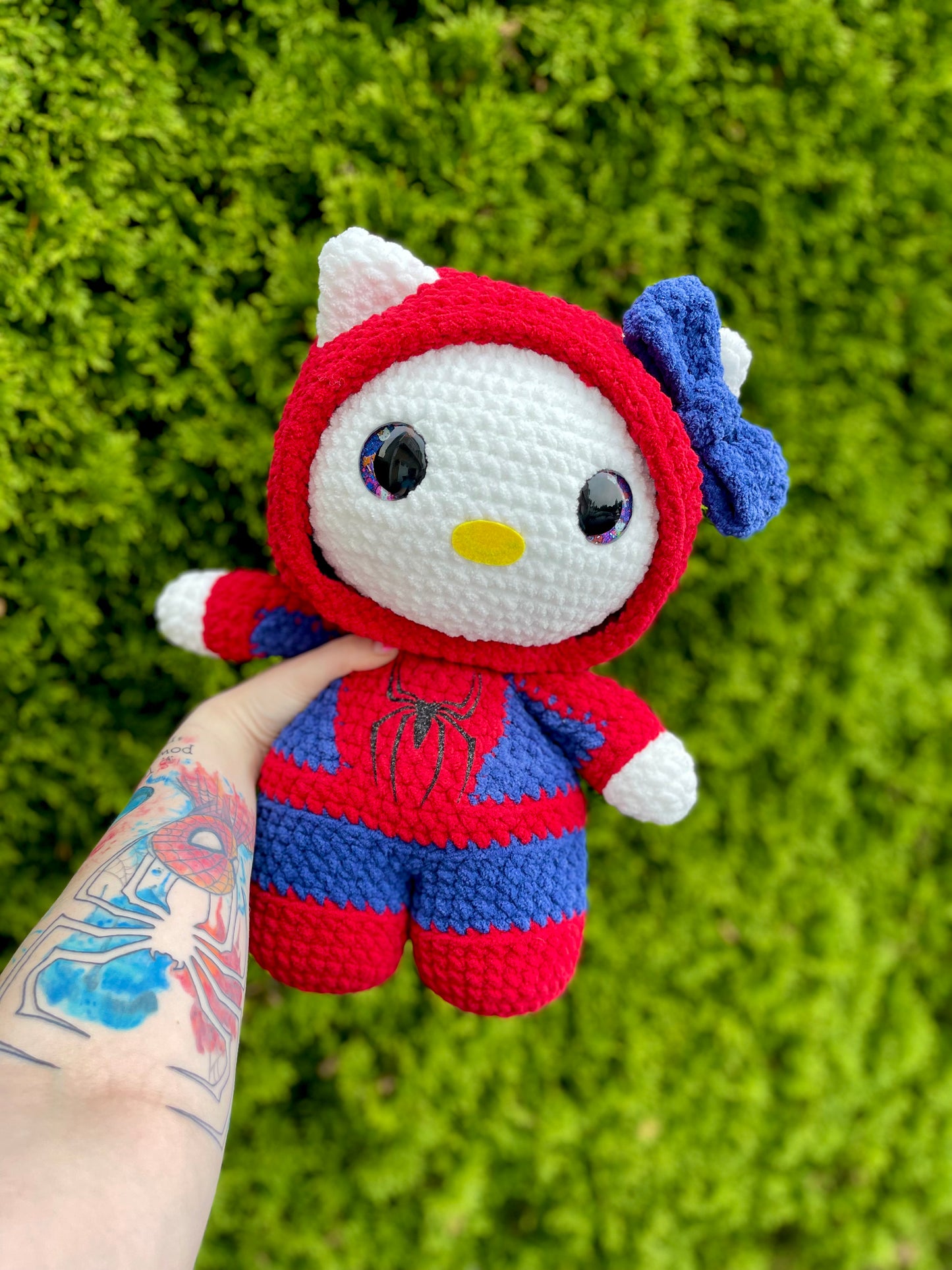 Spidey Hello Kitty Crocheted Plushie