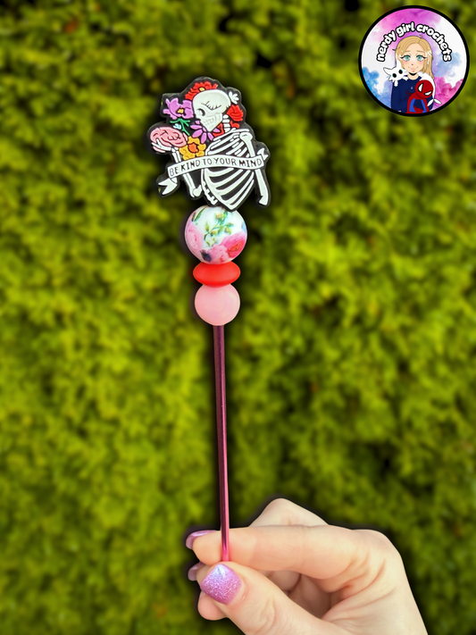 Be Kind To Your Mind Skeleton Sewing Stick