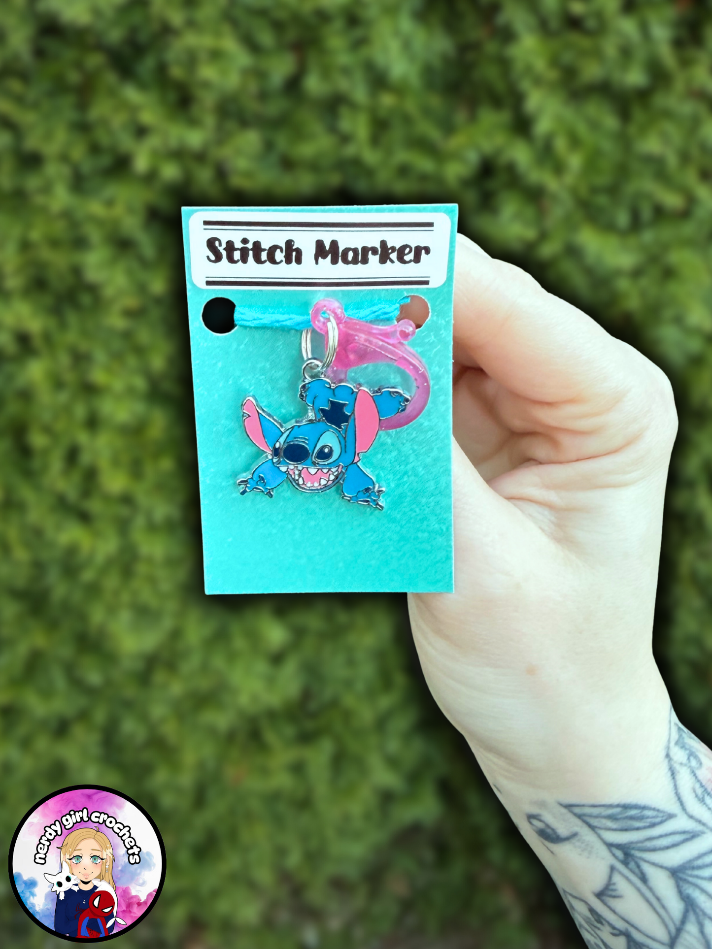 Blue Alien Stitch Markers