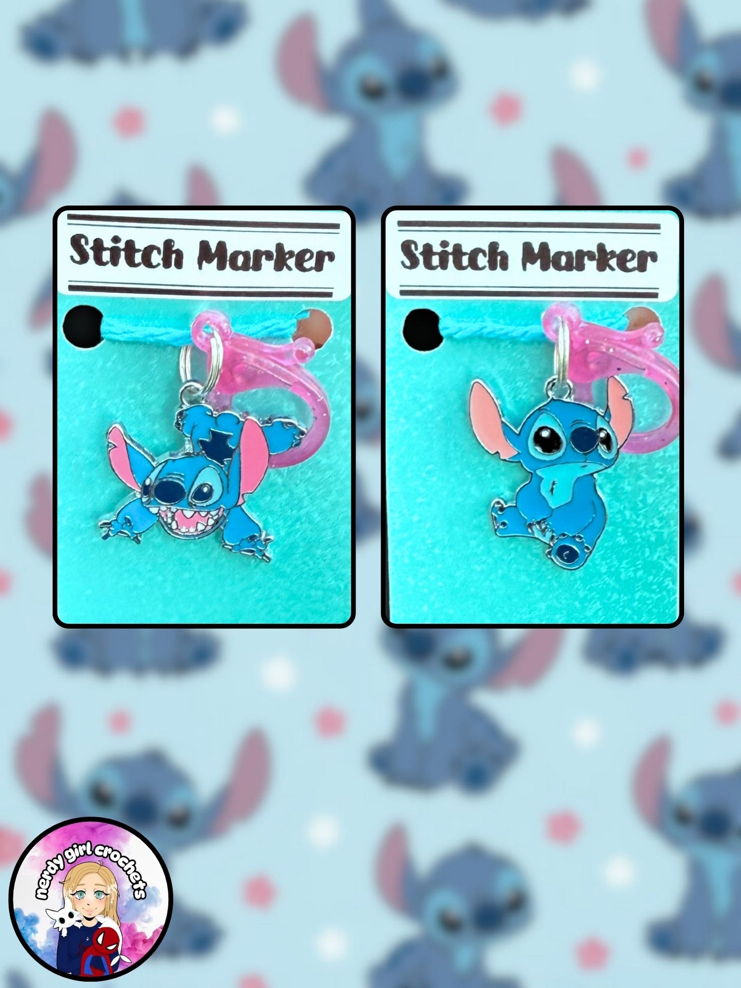 Blue Alien Stitch Markers